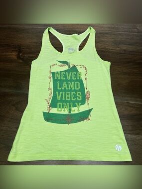 Raw Threads Never Land Vibes Only Neon Green Racerback Tank Top